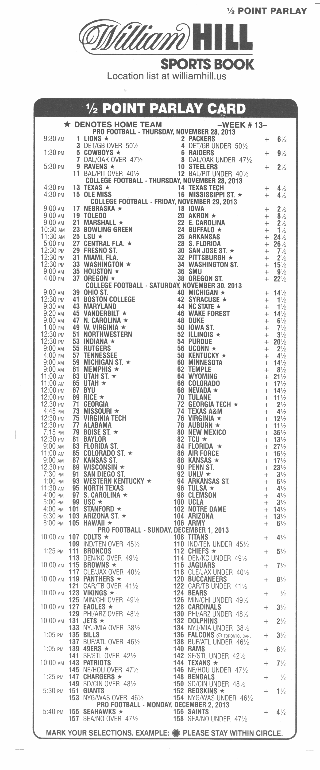 Half Point Parlay Cards - Sports Betting - Gambling - Page 8 - Forums